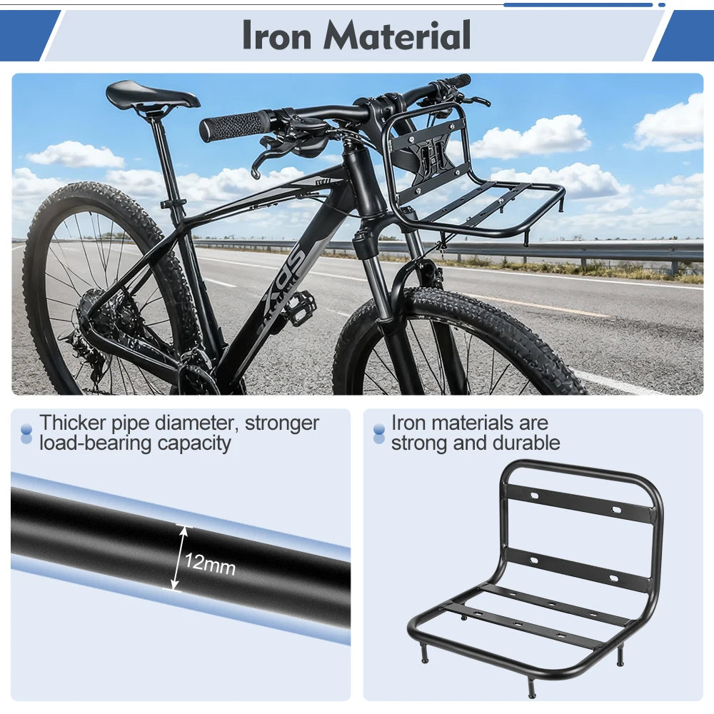 MTB Front Rack Carrier for Bicycle Panniers and Cargo