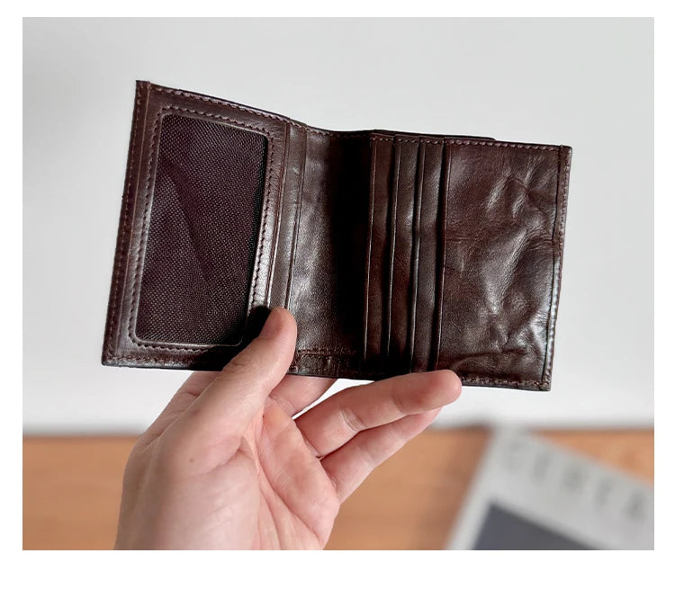 Vintage Genuine Leather Bifold Wallet