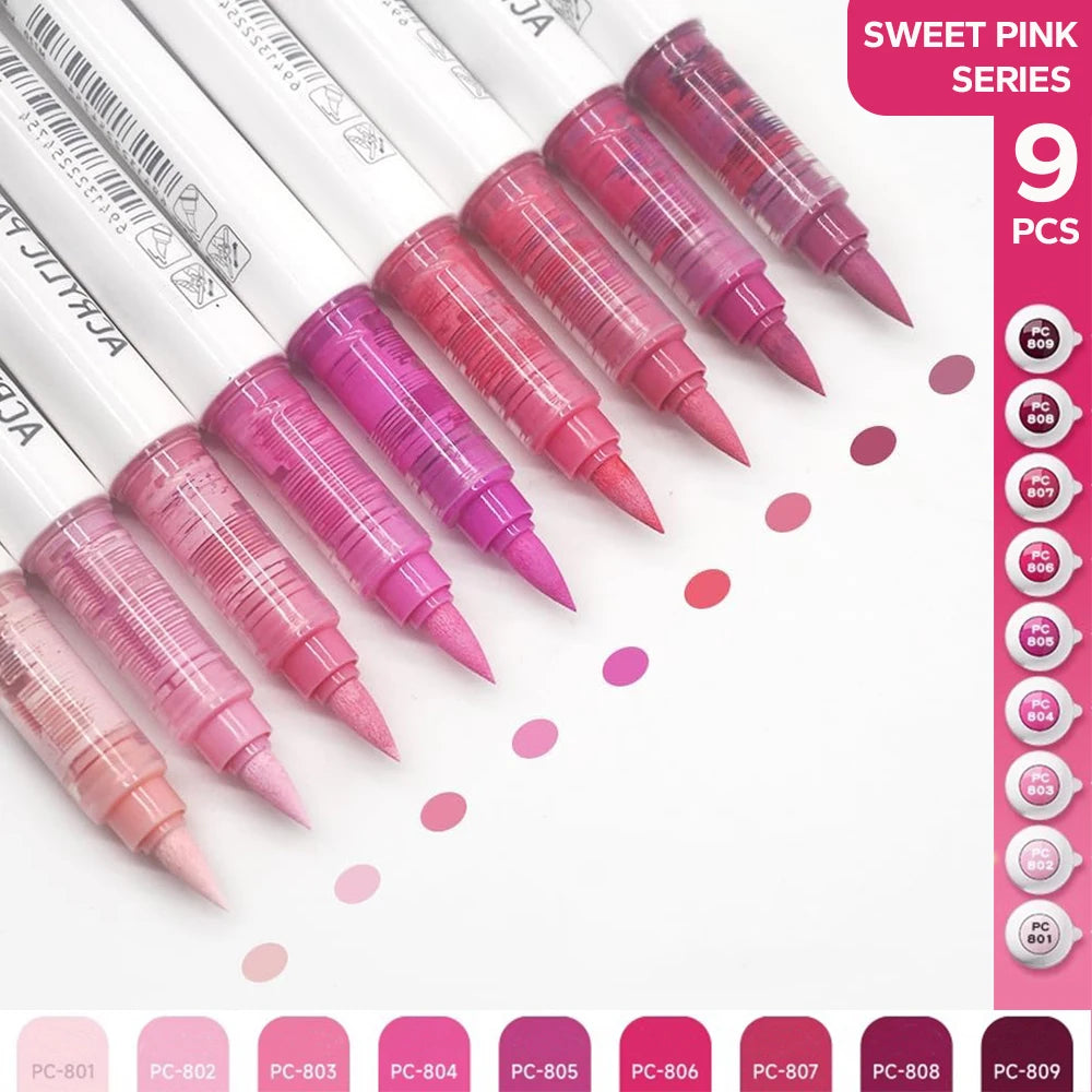 Professionelles Acryl-Pinselmarker Set