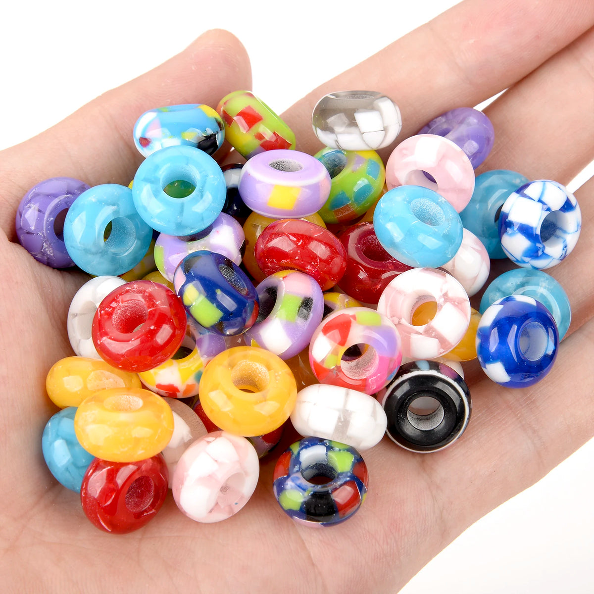 Mixed Rainbow Resin Spacer Beads for Jewelry Making