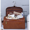 Hanging Leather Toiletry Bag with Durable Water-Resistant Design
