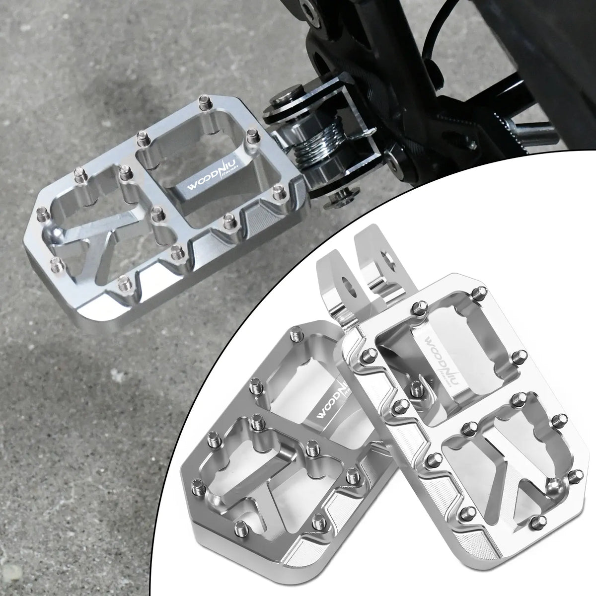 Durable Aluminum Footpegs with Pedal Bracket for Electric Dirt Bikes