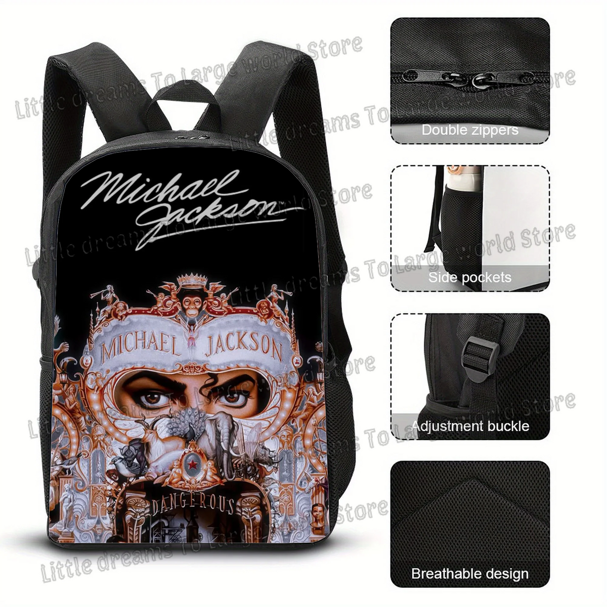 Michael Jackson 3D Print Backpack for School & Travel