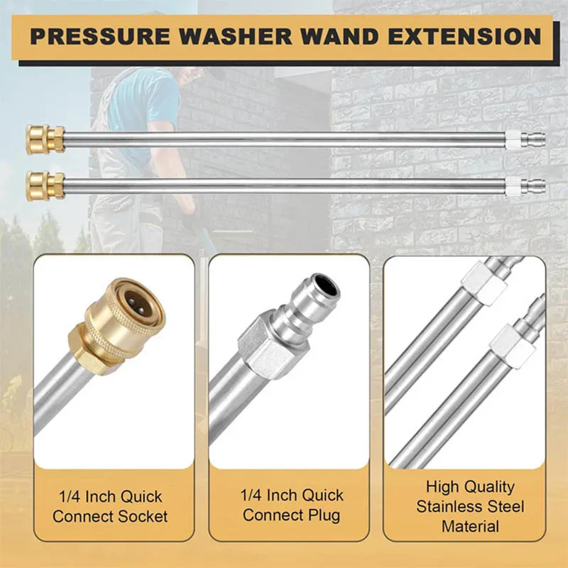 Stainless Steel Pressure Washer Extension Wand with Quick Connect