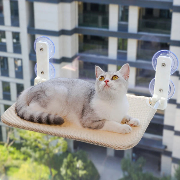 Plush Mesh Cat Window Hammock with Suction Cups