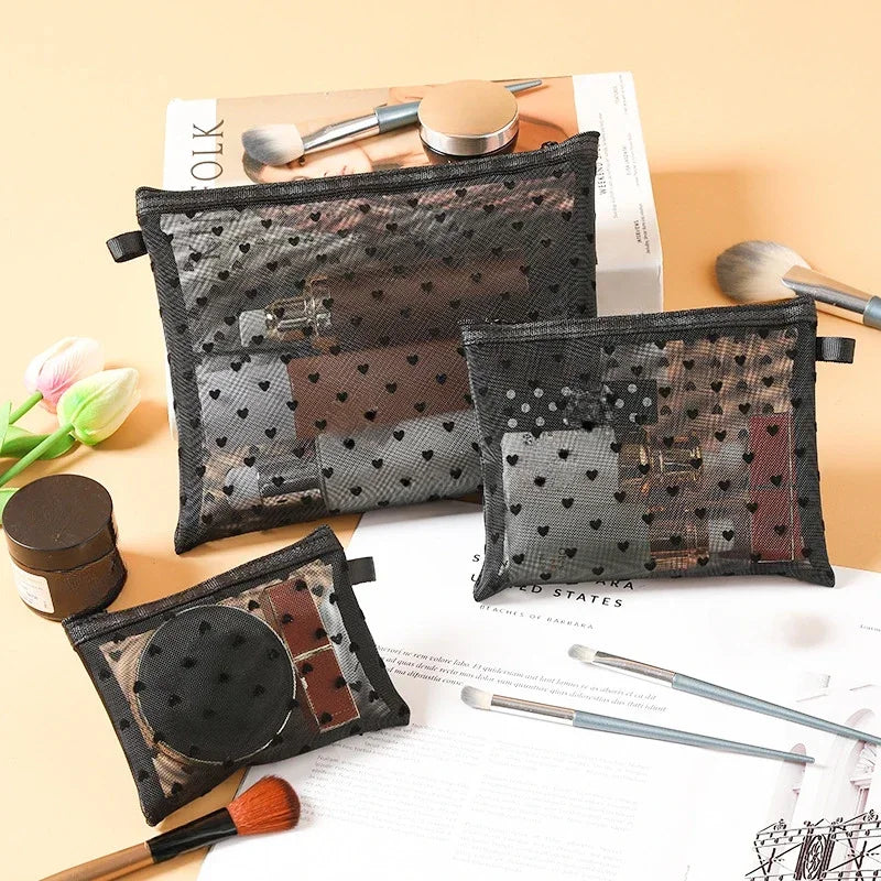 Breathable Mesh Makeup Bag Organizer - Multi-Purpose Travel Toiletry Pouch