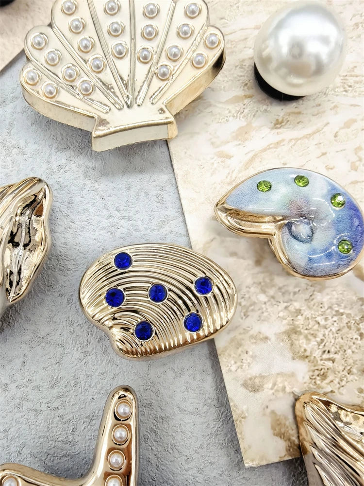Beach-Themed Shoe Charms Set - 16 Pieces