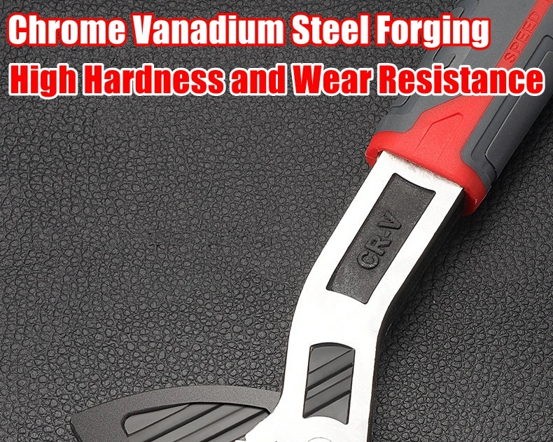 Self-Locking Pipe Wrench with Adjustable CR-V Steel Jaws