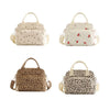 Strawberry Corduroy Insulated Lunch Bag with Large Capacity