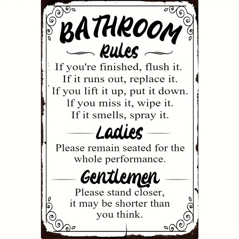 Vintage Metal Bathroom Sign - "This Is A Bathroom, Not An Internet Cafe"