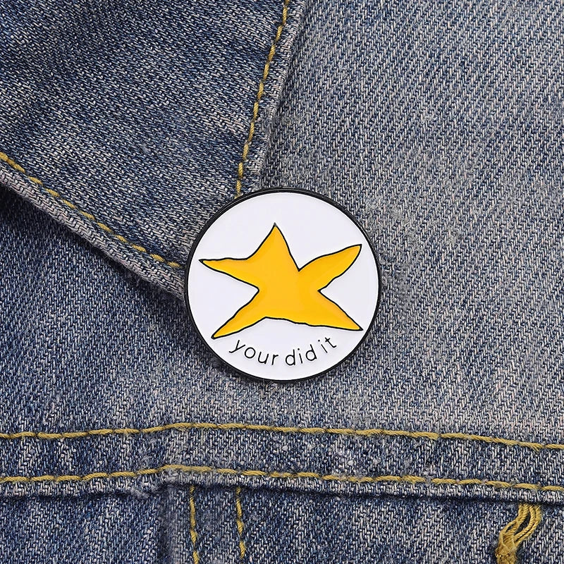 Fun Meteor Enamel Pin with Star Design