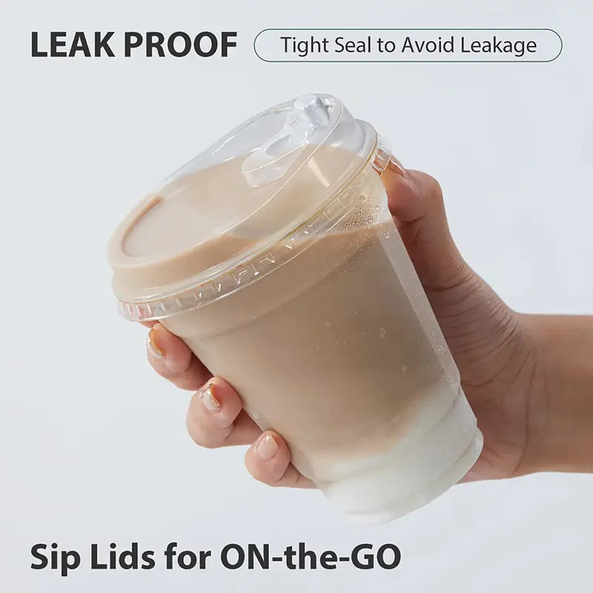 Clear Disposable Plastic Cups with Lids for Iced Drinks