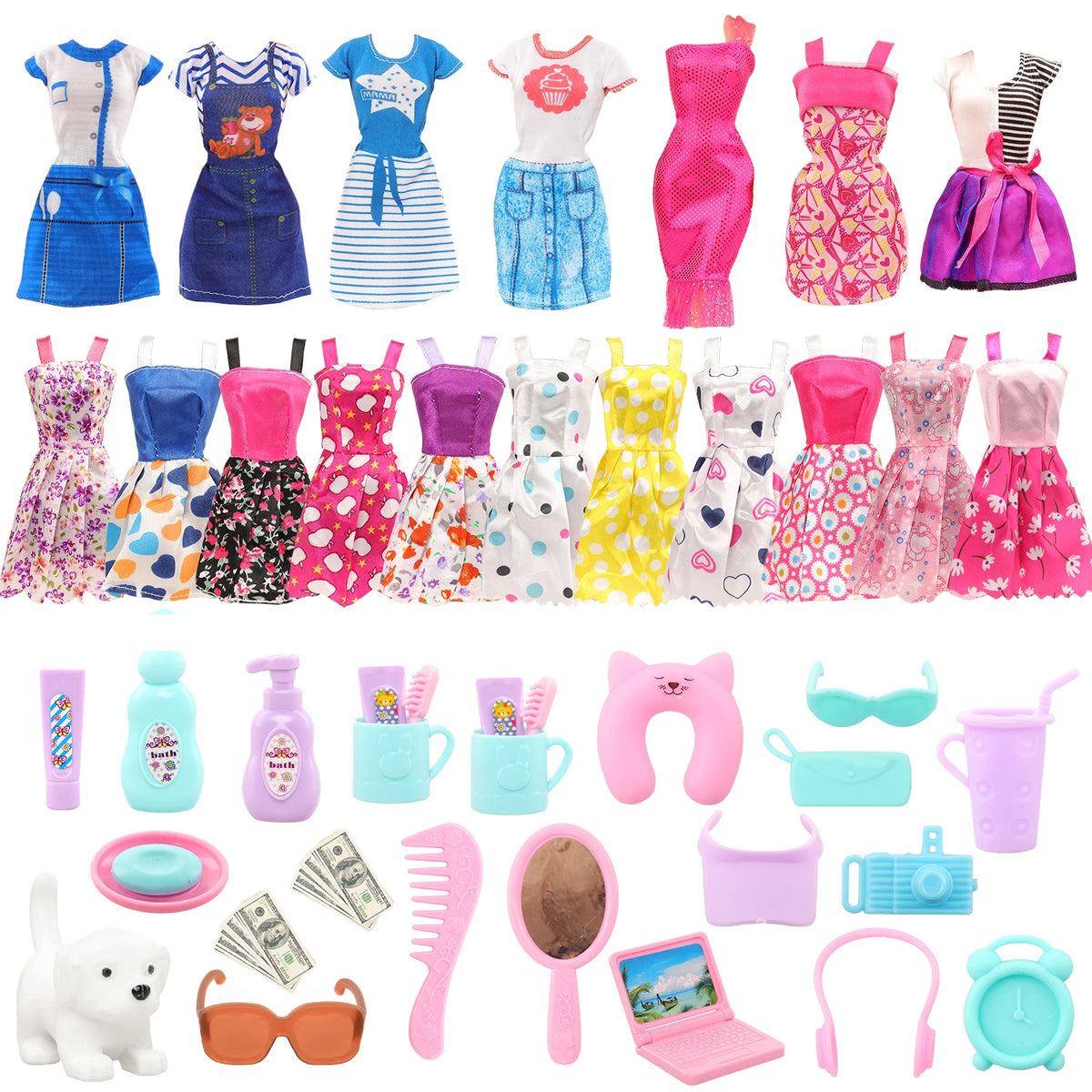 Doll Accessory Set with Suitcase for 11.5-Inch BJD Dolls