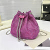 Rhinestone Bucket Crossbody Bag with Detachable Chain Strap