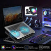 Adjustable RGB Laptop Cooling Pad with Dual Fans and Phone Holder