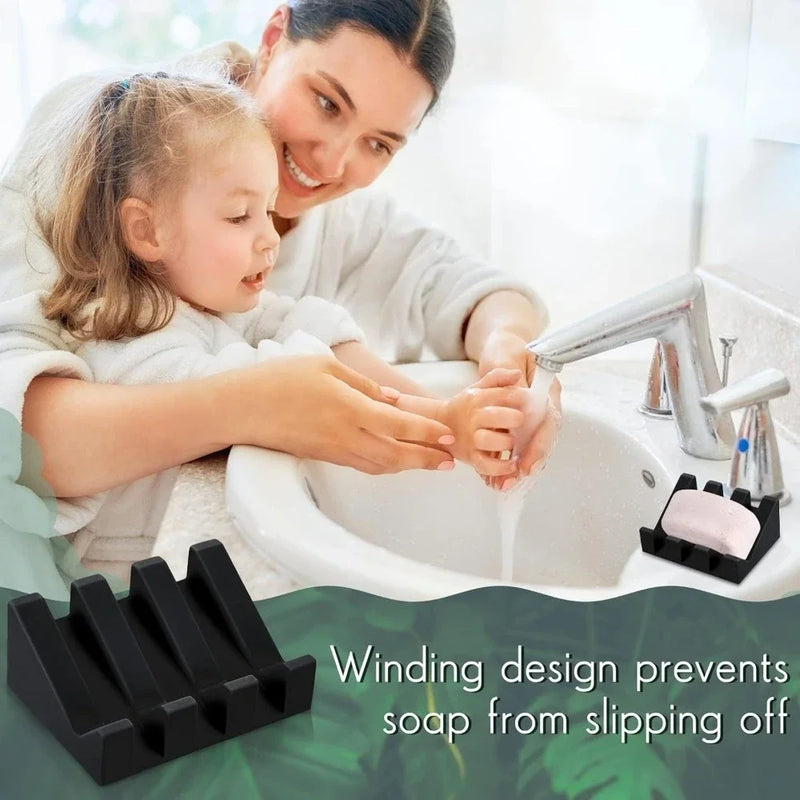 Waterfall Silicone Soap Dish with Self-Draining Design