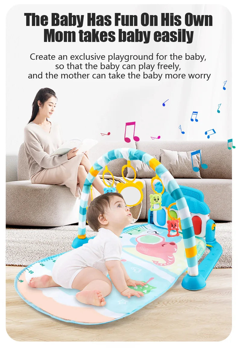 Musical Activity Gym with Kick-and-Play Piano for Babies