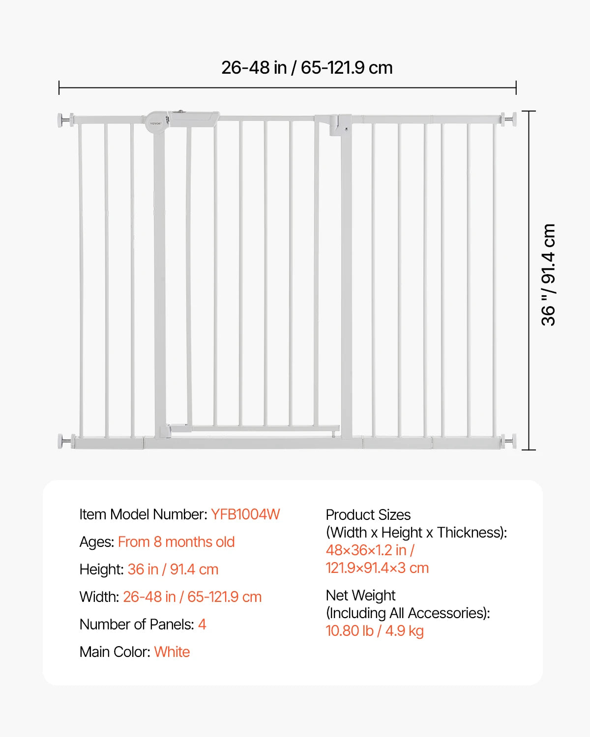 Walk-Through Safety Gate for Babies and Pets
