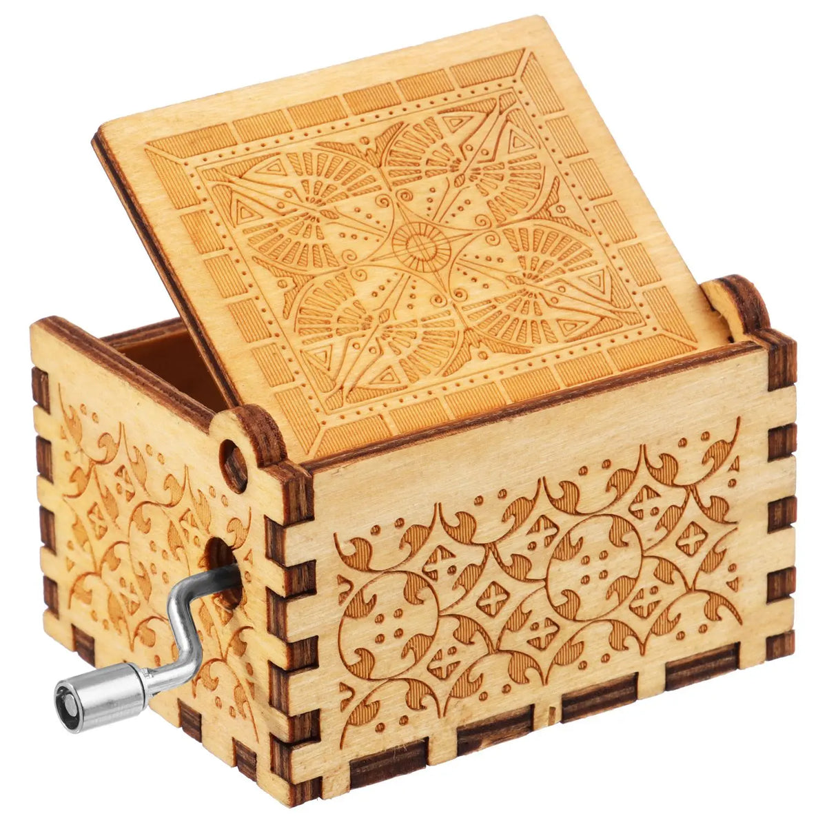 Wooden Hand-Crank Music Box - 'You Are My Sunshine' Engraved Keepsake Gift