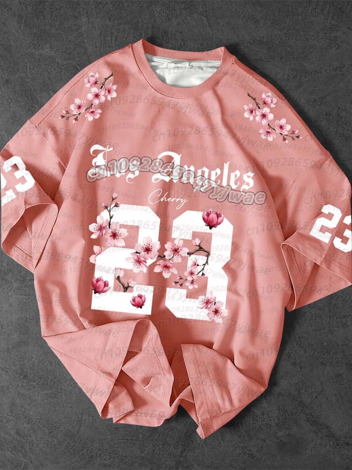 Men's Floral Print Football Jersey T-Shirt