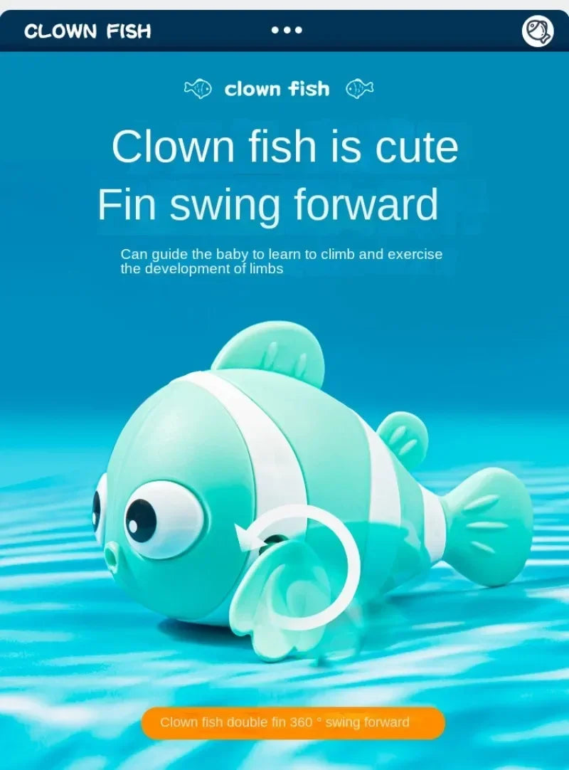 Wind-Up Floating Clownfish Bath Toy