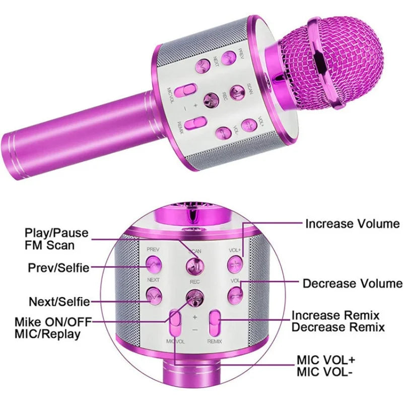 Portable Wireless Bluetooth Karaoke Microphone