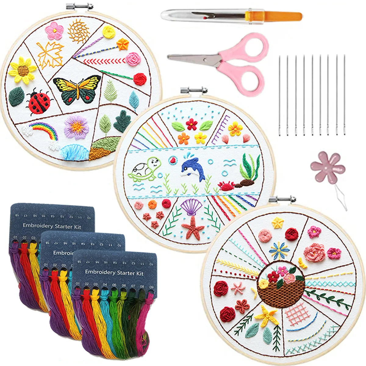 Embroidery Stitch Practice Kit with 30 Stitches for Beginners
