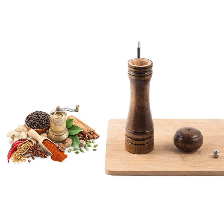 Wooden Pepper Mill with Adjustable Coarseness