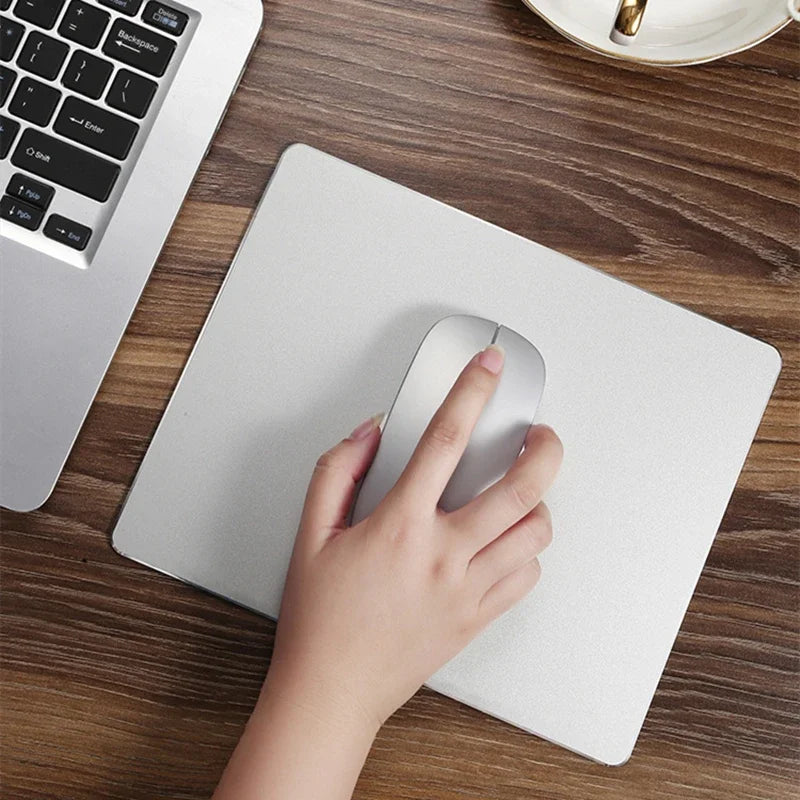 Dual-Sided Aluminum Mouse Pad with Non-Slip Base