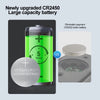 Newly upgraded CR2450 large capacity battery for a digital tachometer and hour meter device.