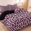 Dark Leopard Print Duvet Cover Set with Two Pillowcases
