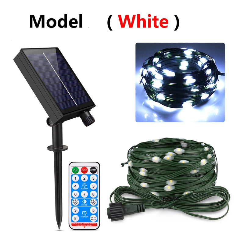 Solarbetriebene LED-Kerzenlichterkette mit Fernbedienung