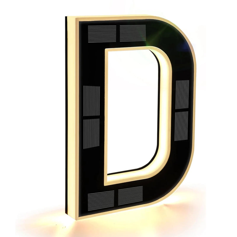 Modern Solar-Powered LED House Number Sign