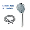 5-Mode Chrome Shower Head with Hose & Bracket