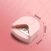 A pink paper corner rounder cutter is shown from above, with dimensions marked.