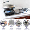 Instructions for installing reusable gas stove burner protectors on a Siemens stovetop.