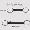 Black reusable elastic luggage strap with adjustable sizing and circular ends