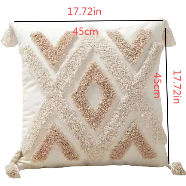 Nordic Bohemian Geometric Tassel Decorative Pillow Cover