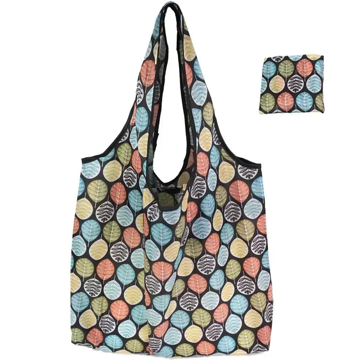Foldable Reusable Shopping Tote with Animal Print Design