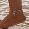 14K Gold Plated Stainless Steel Layered Anklet Set