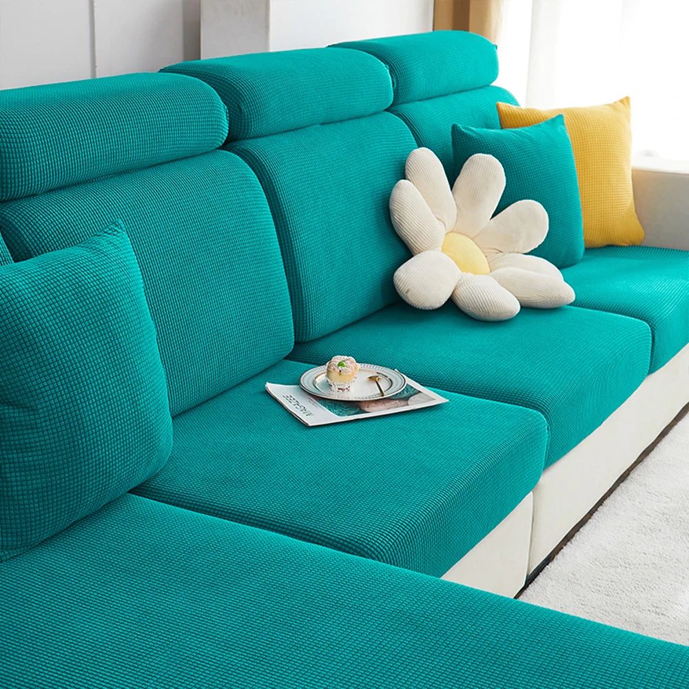 Stretchable Jacquard Sofa Cushion Covers with Anti-Slip Base