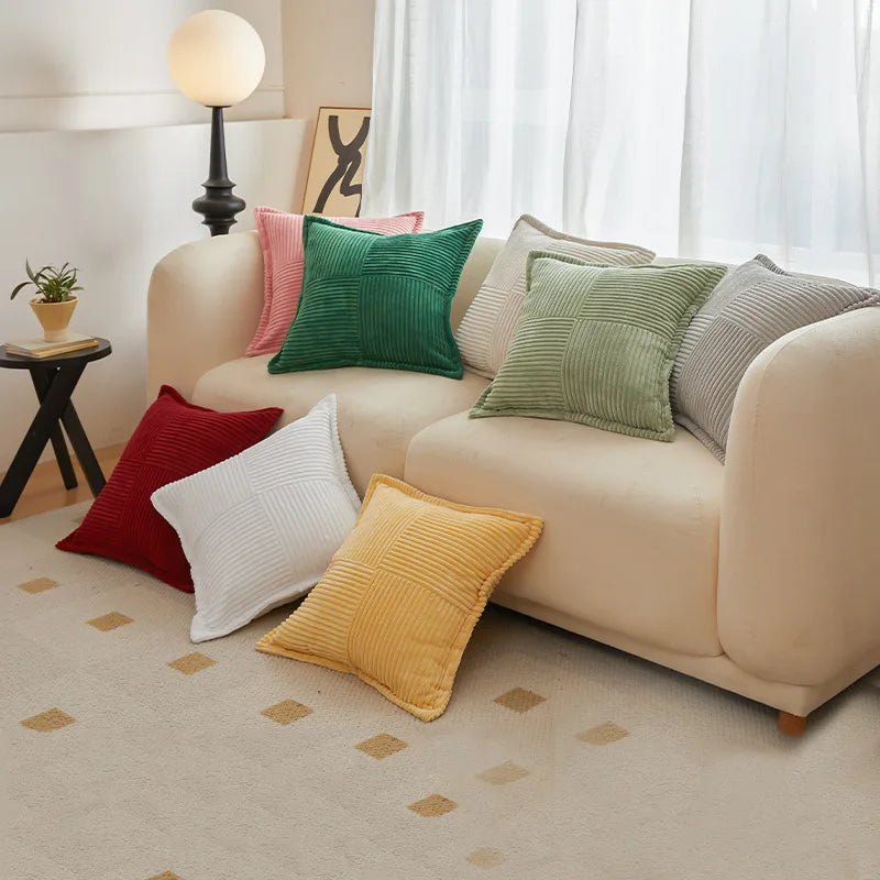 Corduroy Lumbar Pillow Cover for Office and Home