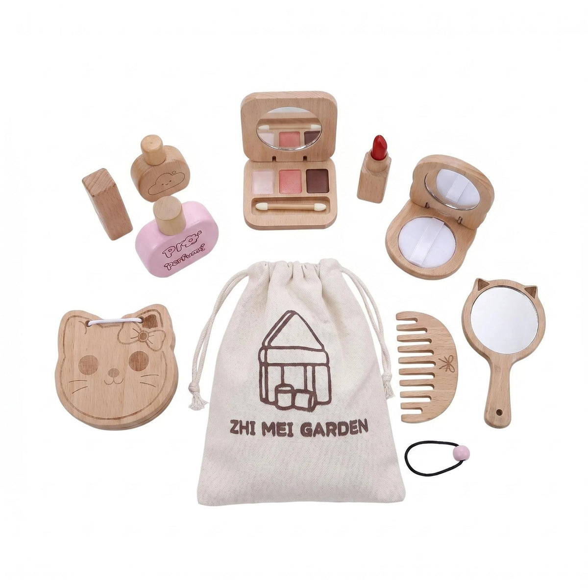 Wooden Makeup Toy Set for Kids Pretend Play