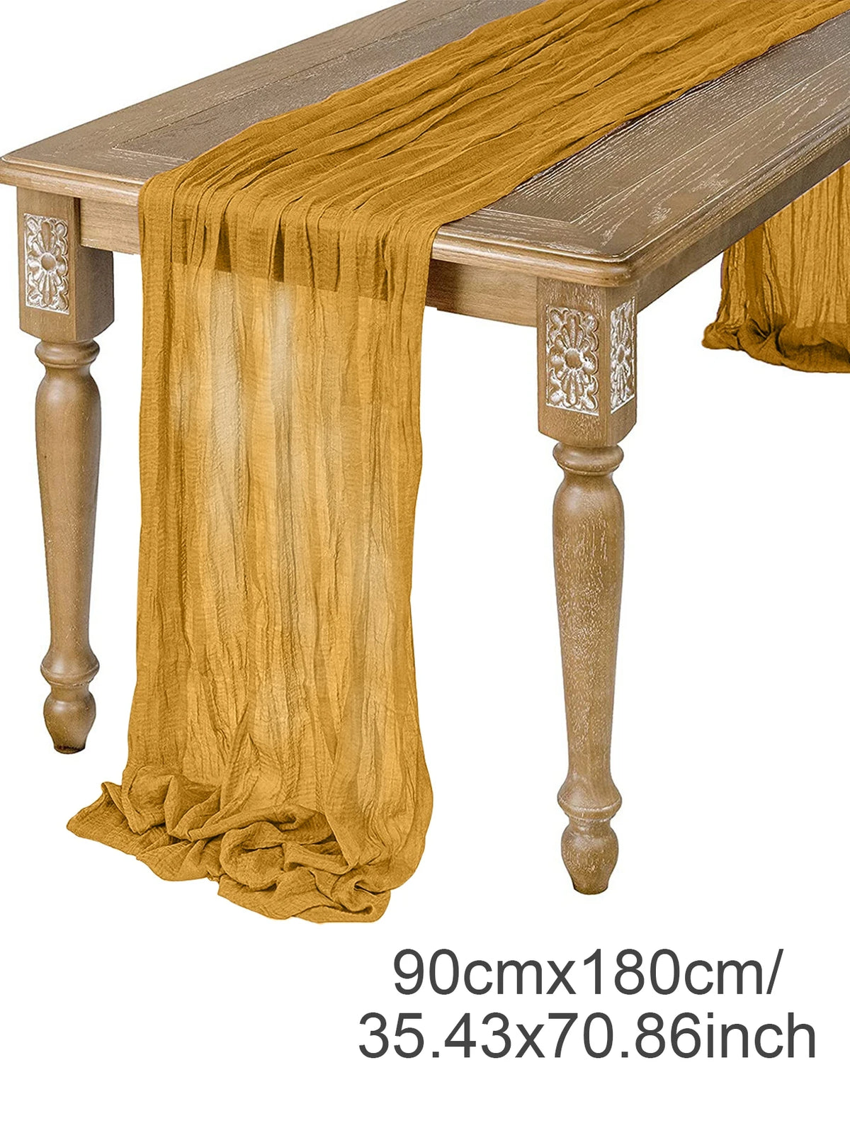 Semi-Sheer Gauze Table Runner in Sage