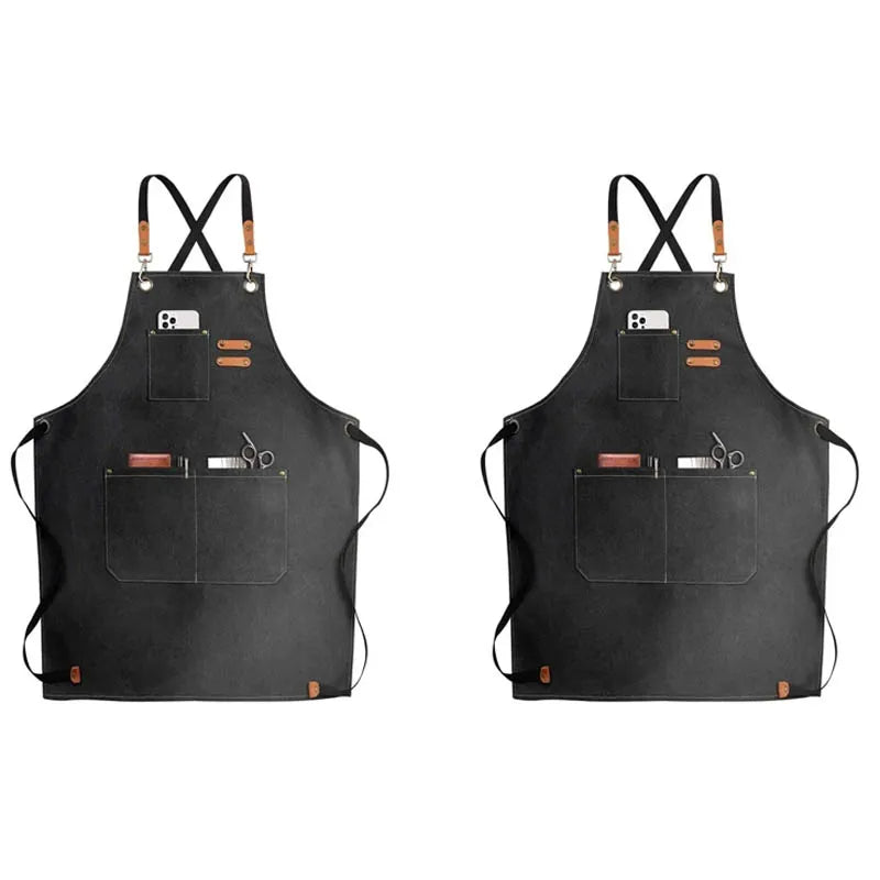 Durable Canvas Kitchen Apron with Pockets