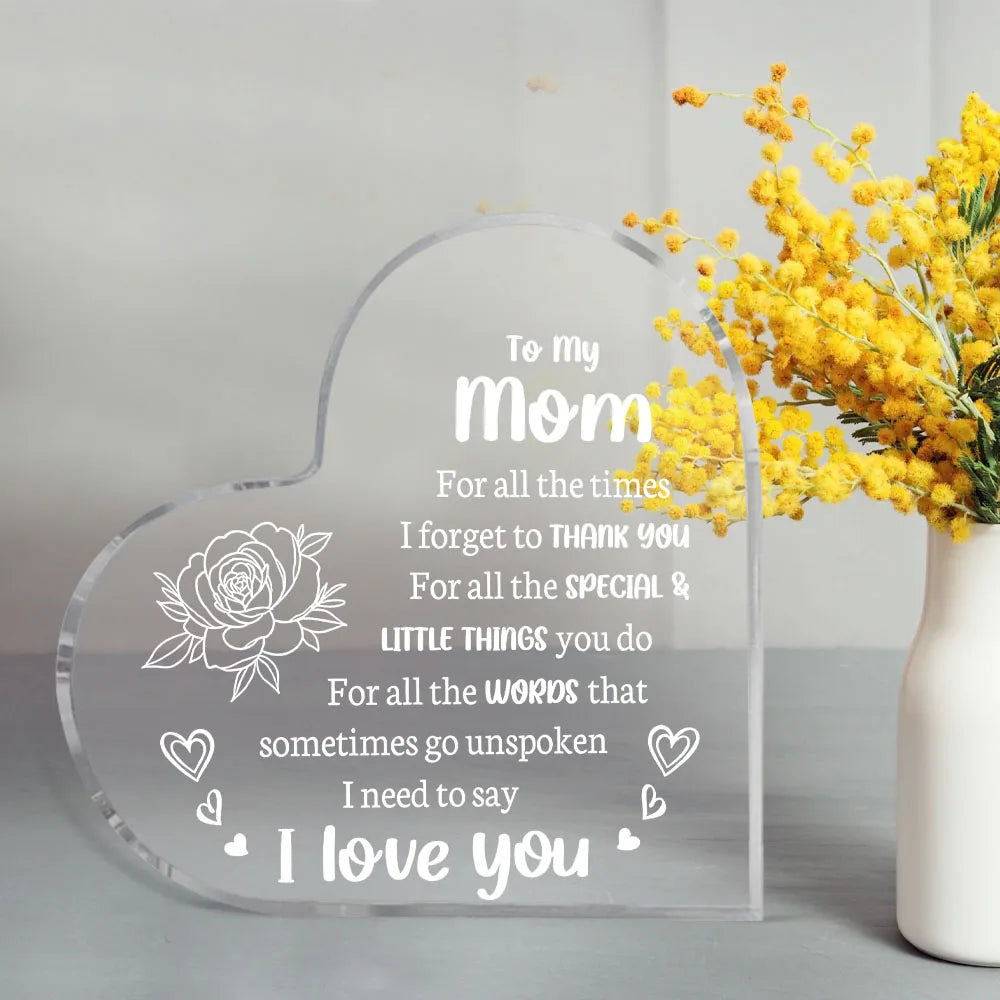 "I Love You Mom" Acrylic Keepsake for Mother's Day