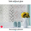 Micro-transparent electrostatic adhesion film applied to a white tile wall surface.