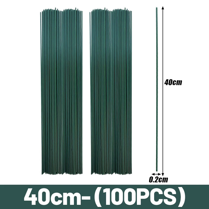 Bendable Iron Wire Flower Stems with Floral Tape