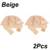 Paar beige Samt-Perücke Griff-Stirnband-Kappen gezeigt flach