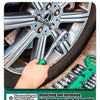 A hand uses a chrome vanadium socket set with a quick-release ratchet to disassemble and assemble tires.